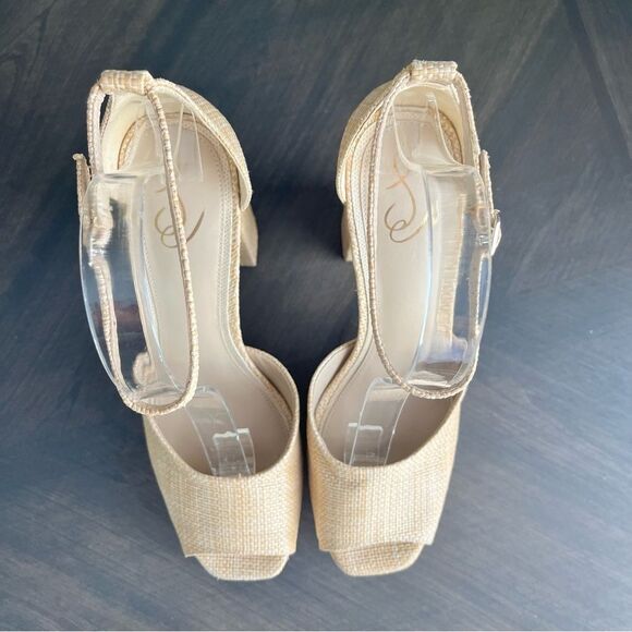 SAM EDELMAN Kori Platform Peep Toe Heels in Beechwood Size 11 NEW - Picture 6 of 17